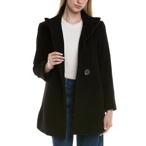 Fleurette Womens  Wool-Blend Coat, Black